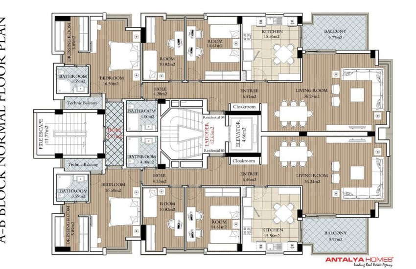 Modern Flats with Heating System in Konyaalti Antalya 36