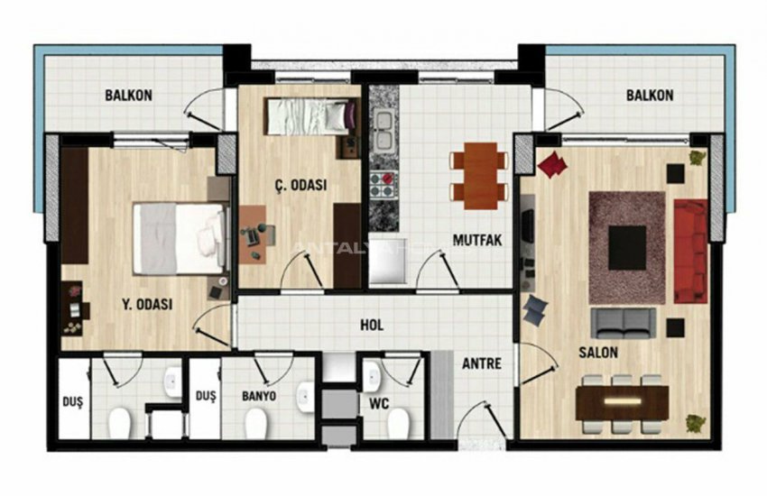 شقق حديثة البناء في دوشمالتي أنطاليا 37