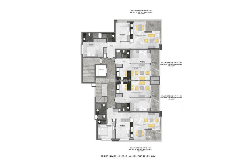 Alanya Mahmutlar'da Denize 350 Mt Modern Daireler 30