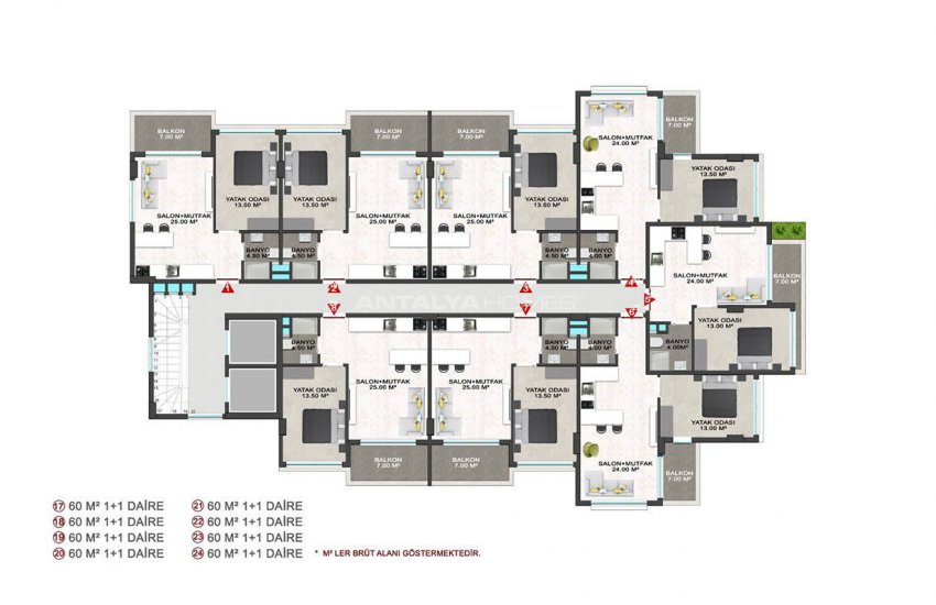 Investment Apartments 100 Mt to the Sea in Kargicak Alanya 33