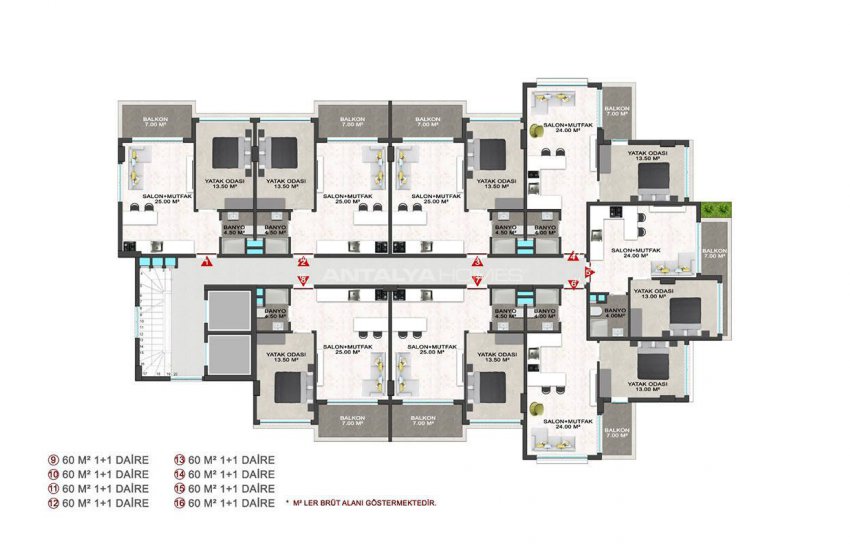 Investment Apartments 100 Mt to the Sea in Kargicak Alanya 34