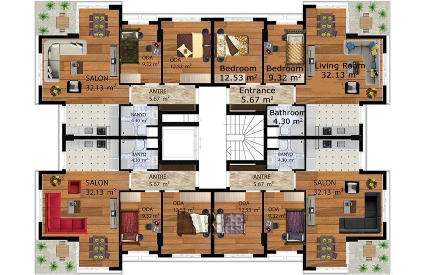 Apartments in Antalya at a Favorable Location of Konyaalti 35