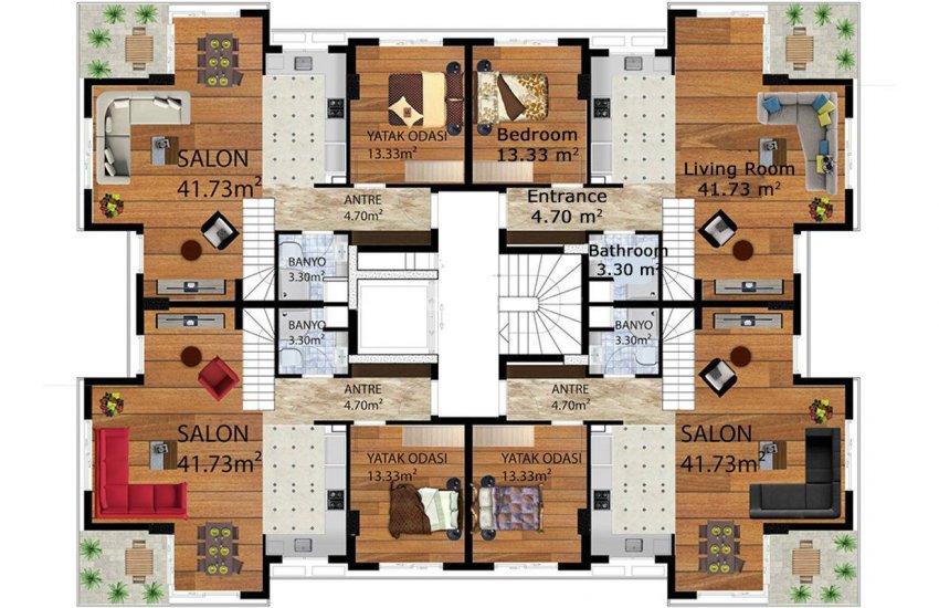 Apartments in Antalya at a Favorable Location of Konyaalti 36