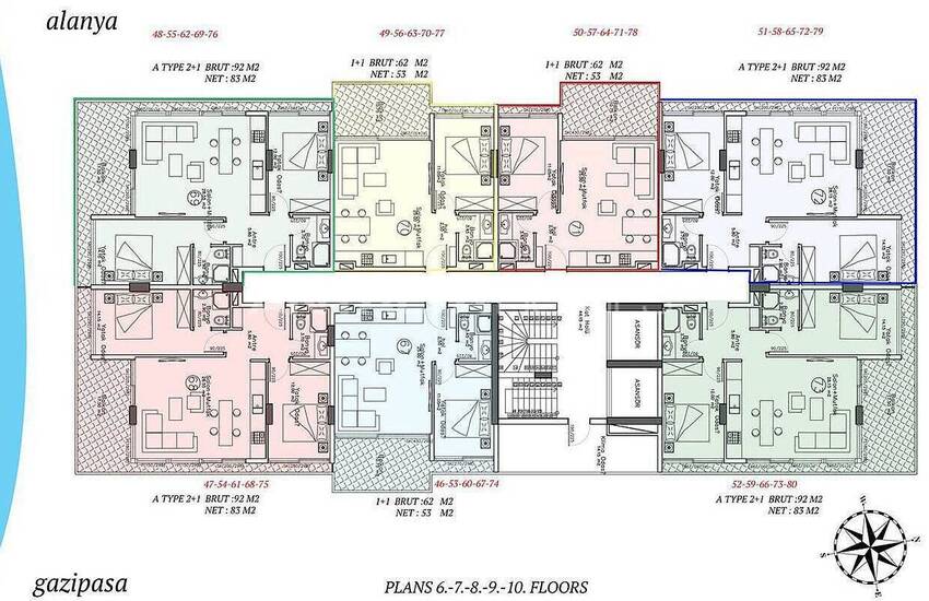 Квартиры в Алании, Махмутлар, рядом с пляжем 20