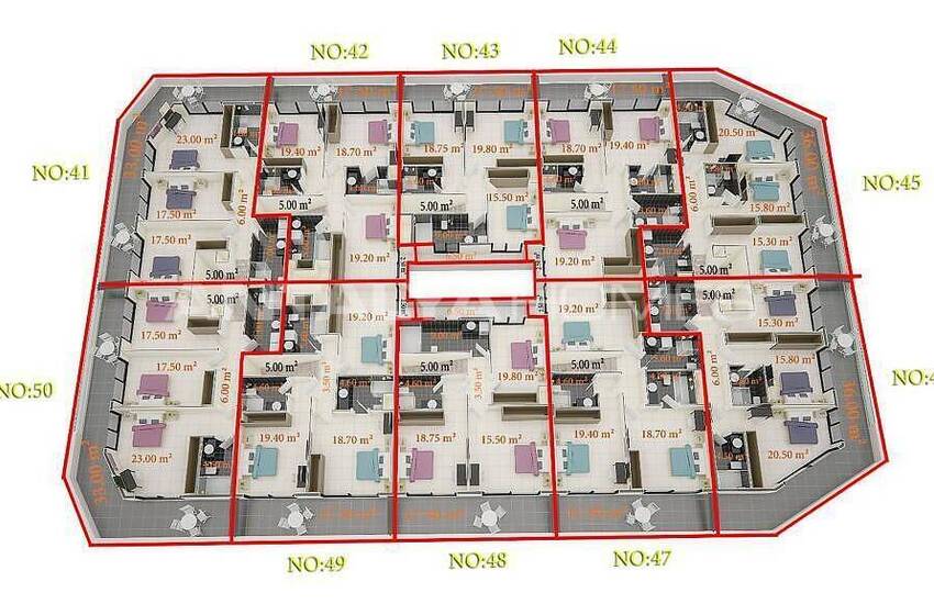 Key-ready Flats in a Complex with Private Beach in Kargicak Alanya 46
