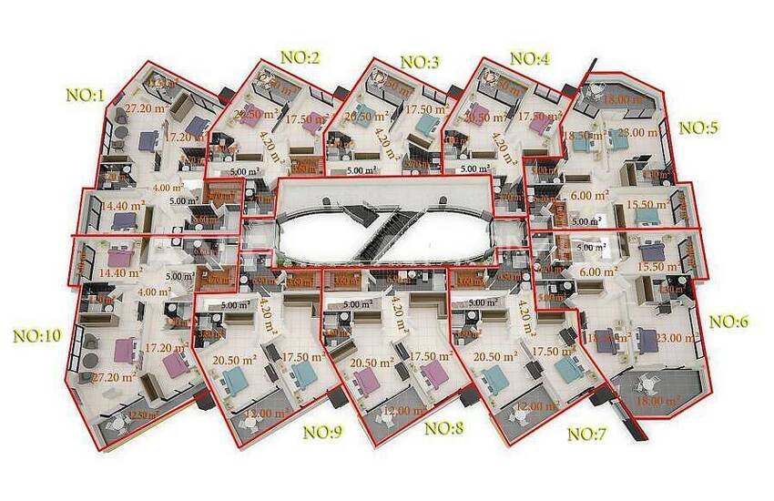 Key-ready Flats in a Complex with Private Beach in Kargicak Alanya 43