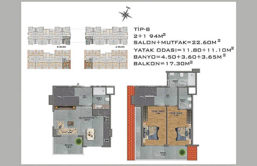 Avsallar Alanya’da Doğa ve Deniz Manzaralı Yeni Daireler 40