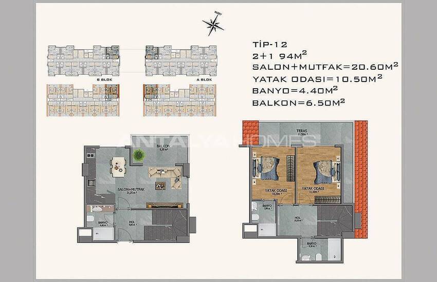 Avsallar Alanya’da Doğa ve Deniz Manzaralı Yeni Daireler 44