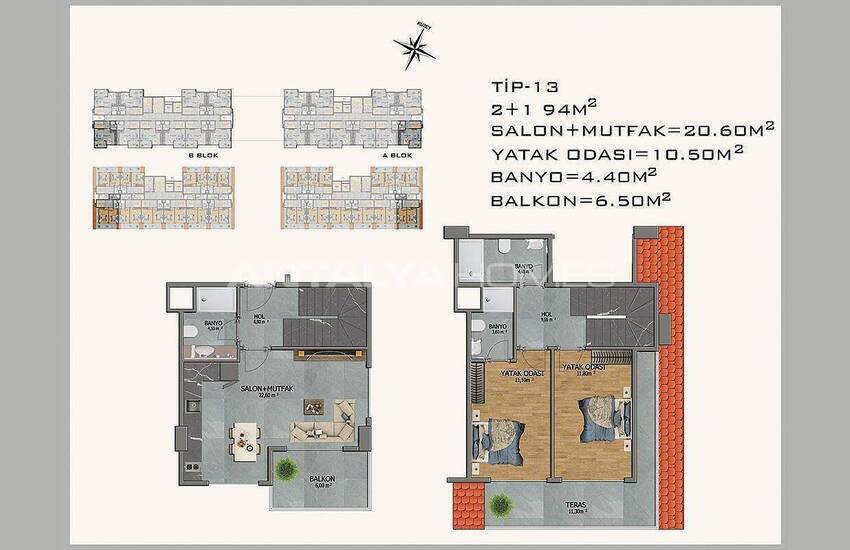 Avsallar Alanya’da Doğa ve Deniz Manzaralı Yeni Daireler 45