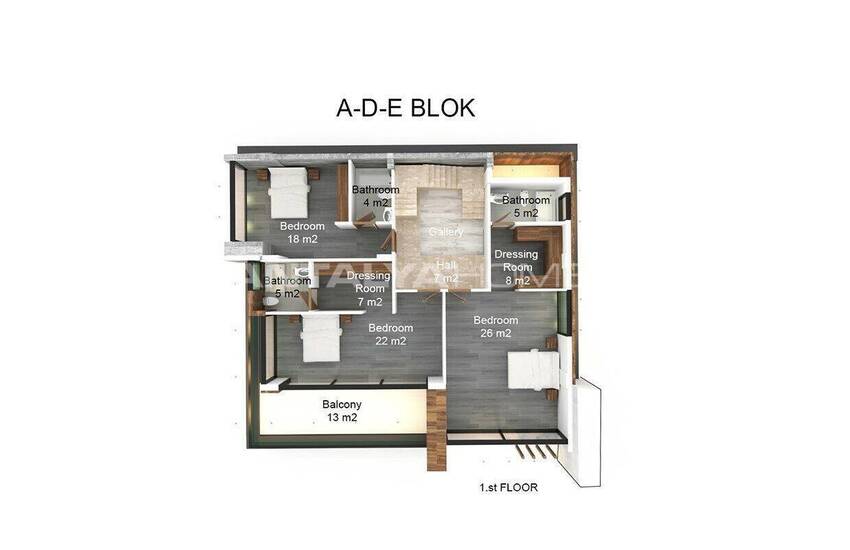 Отличные отдельные виллы с видом на море в Каргыджаке, Алания 23
