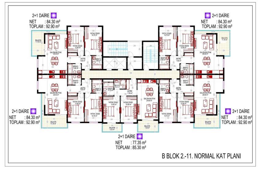 Zentrale Wohnungen 300 M Zum Meer In Mahmutlar Alanya 41