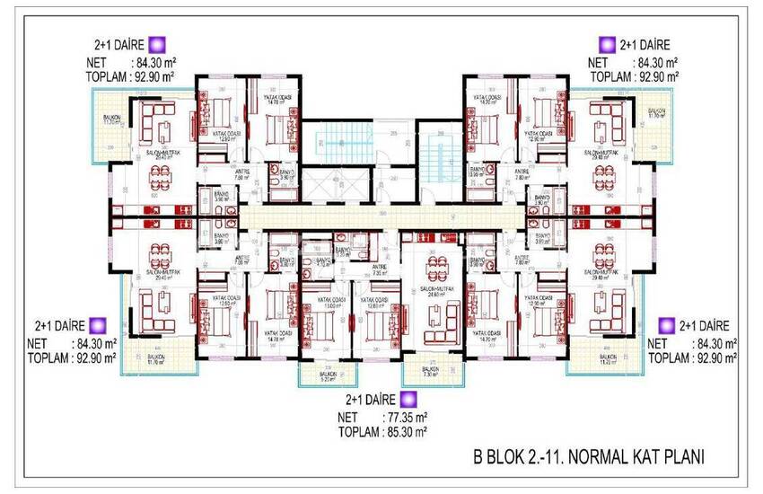 Zentrale Wohnungen 300 M Zum Meer In Mahmutlar Alanya 44