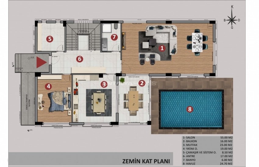 Smart Villas with 350 M² Private Garden in Antalya Döşemealtı  12