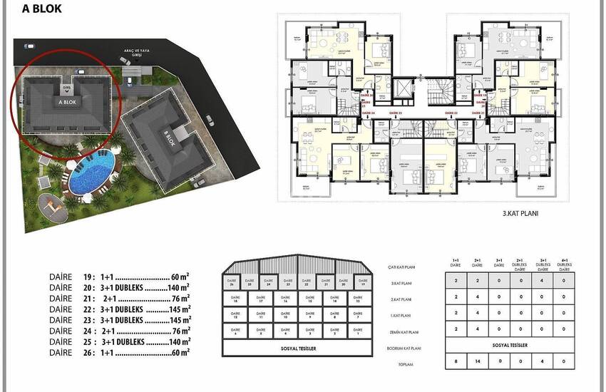 Новые Квартиры в Комплексе с Фитнесом и Сауной в Алании 43