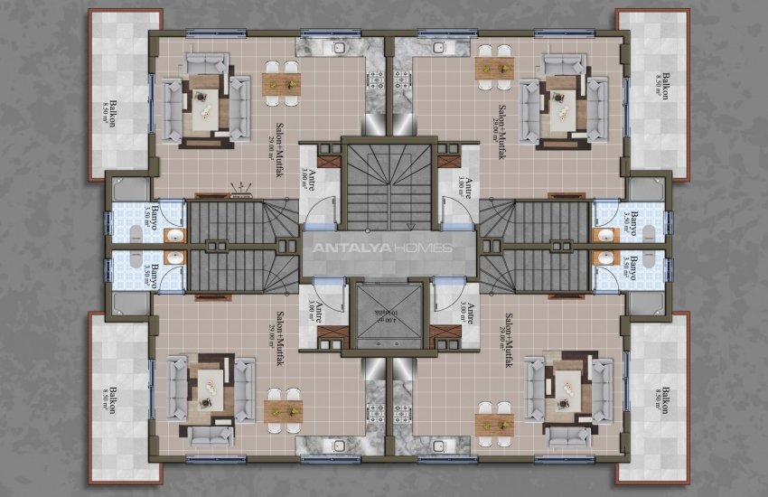 Luxury Flats in Alanya Close to All Amenities in Mahmutlar 28