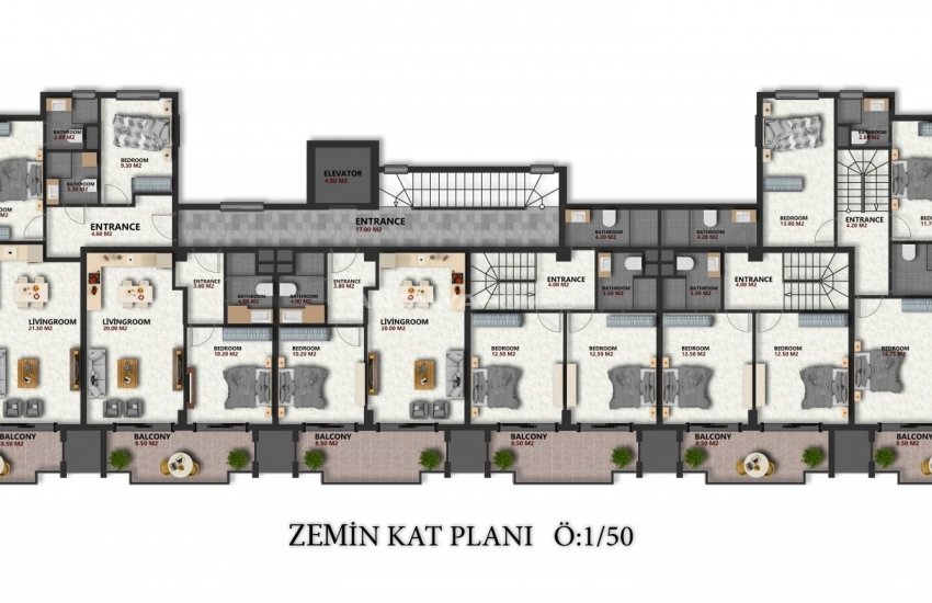 Elegantly Designed Apartments Close to All Amenities in Oba 30