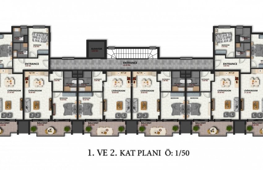 Elegantly Designed Apartments Close to All Amenities in Oba 26