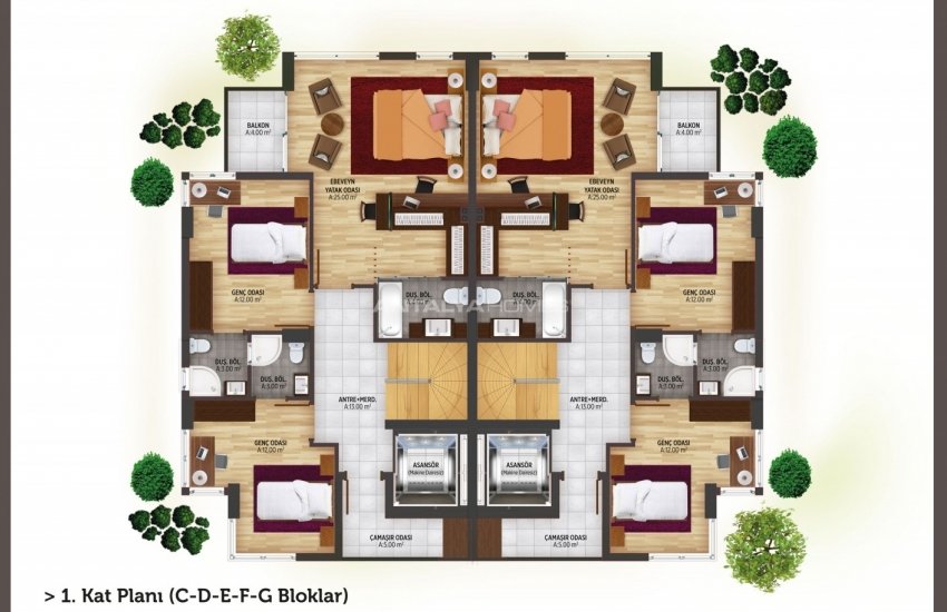 Konyaaltı Villas in Luxury Residential Complex 59