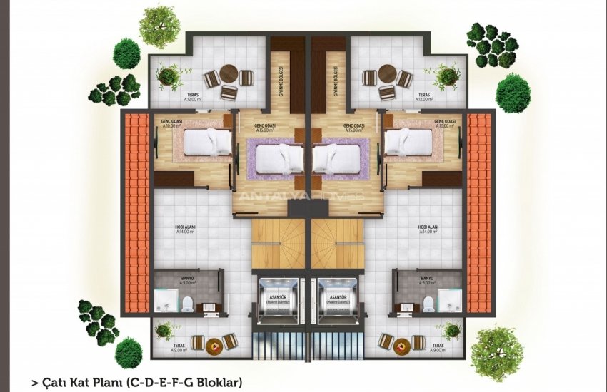 Konyaaltı Villas in Luxury Residential Complex 60