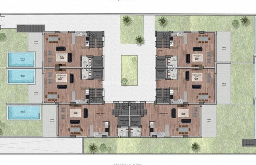 Excellent 3 Bedroom Villas with Parking Lots in Konyaaltı 35