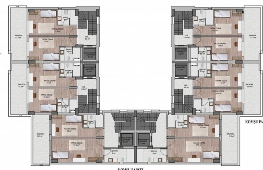 Excellent 3 Bedroom Villas with Parking Lots in Konyaaltı 36