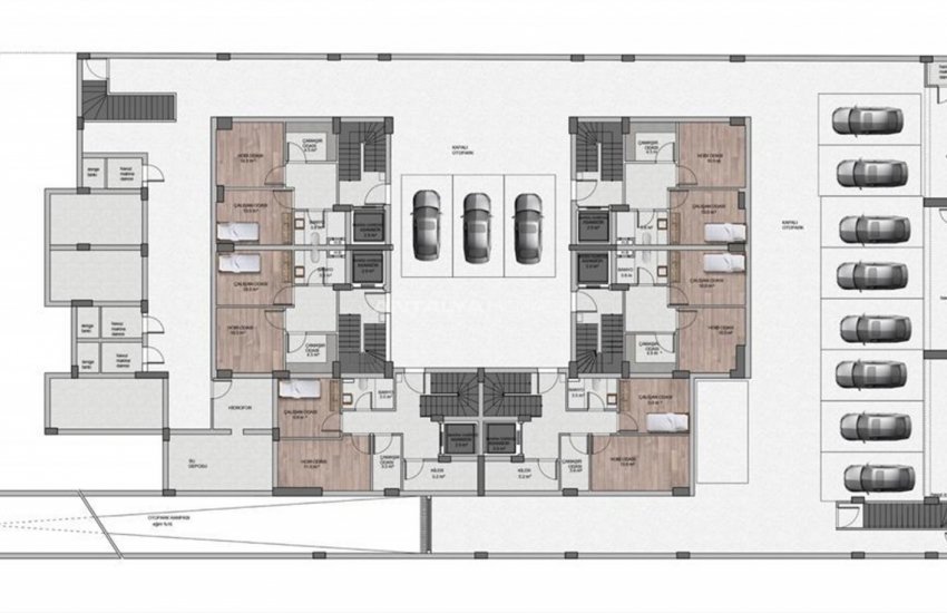 Excellent 3 Bedroom Villas with Parking Lots in Konyaaltı 34
