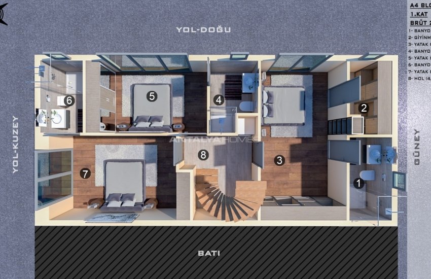 Новые Сдвоенные Виллы в Анталии с Видом на Природу 48