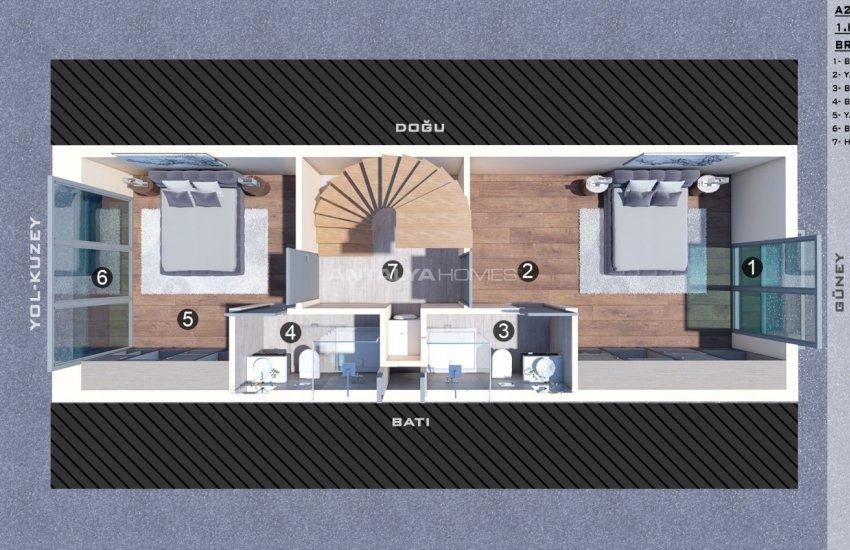 Новые Сдвоенные Виллы в Анталии с Видом на Природу 42