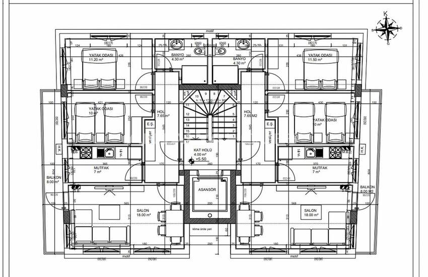 Middle-floor Real Estate with Separate Kitchens in Antalya 13