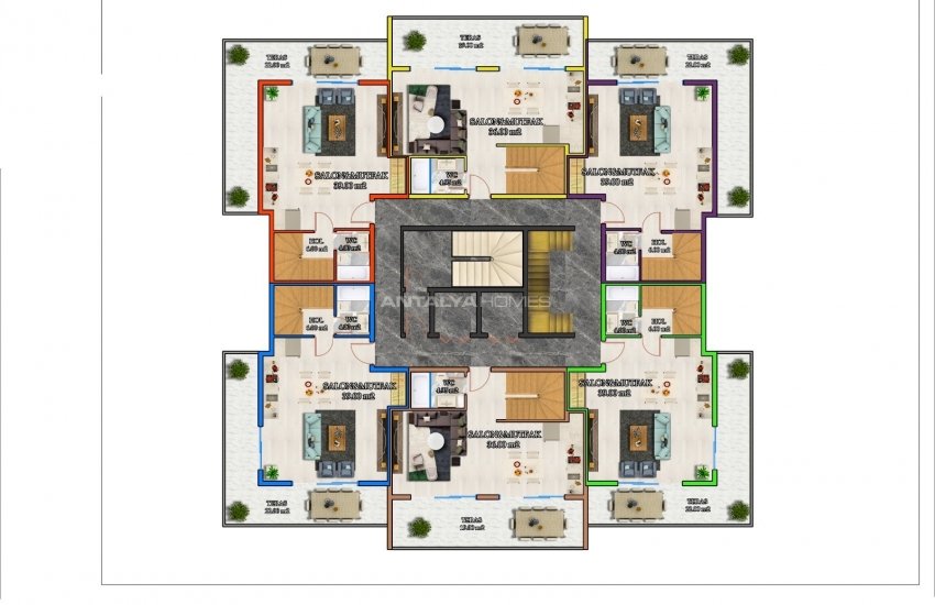 Luxurious Flats in a Complex with a Communal Pool in Alanya 25