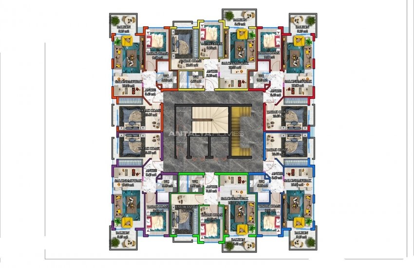 Luxurious Flats in a Complex with a Communal Pool in Alanya 26