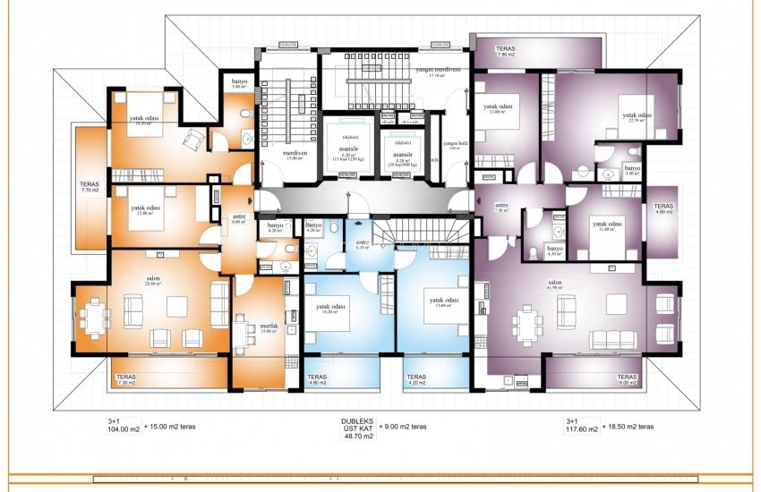Properties in a Complex Close to Beach in Alanya Mahmutlar 25
