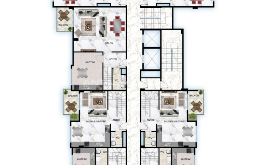 Modernly Designed Luxury Flats in Alanya Kestel with Pools 50