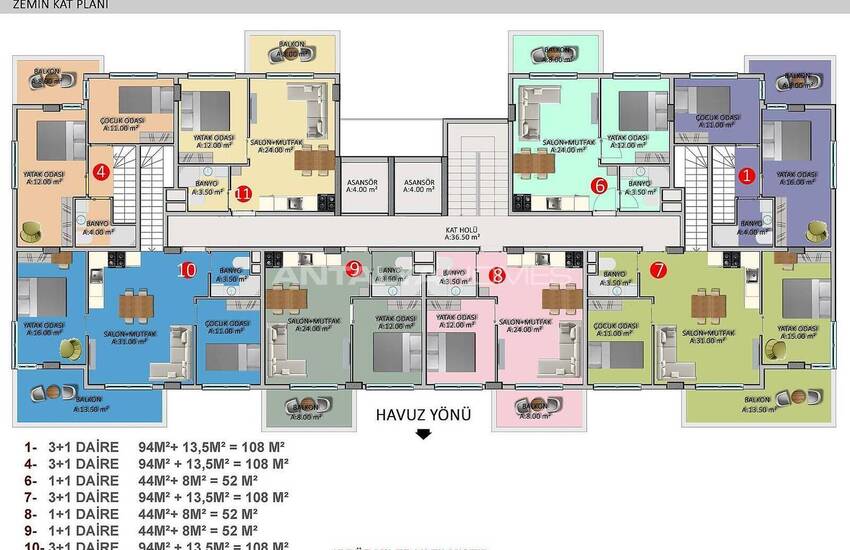 Woningen Met Rijke Complexe Functies In Alanya Oba 43
