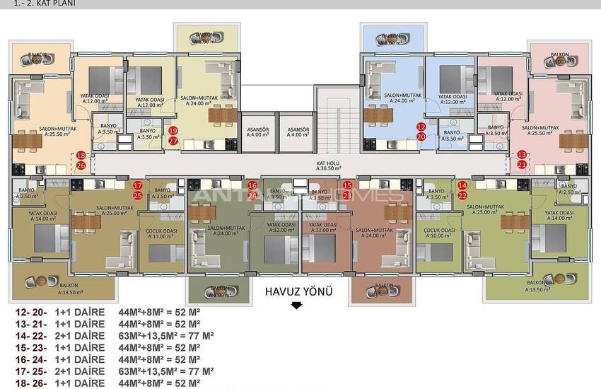 Woningen Met Rijke Complexe Functies In Alanya Oba 44