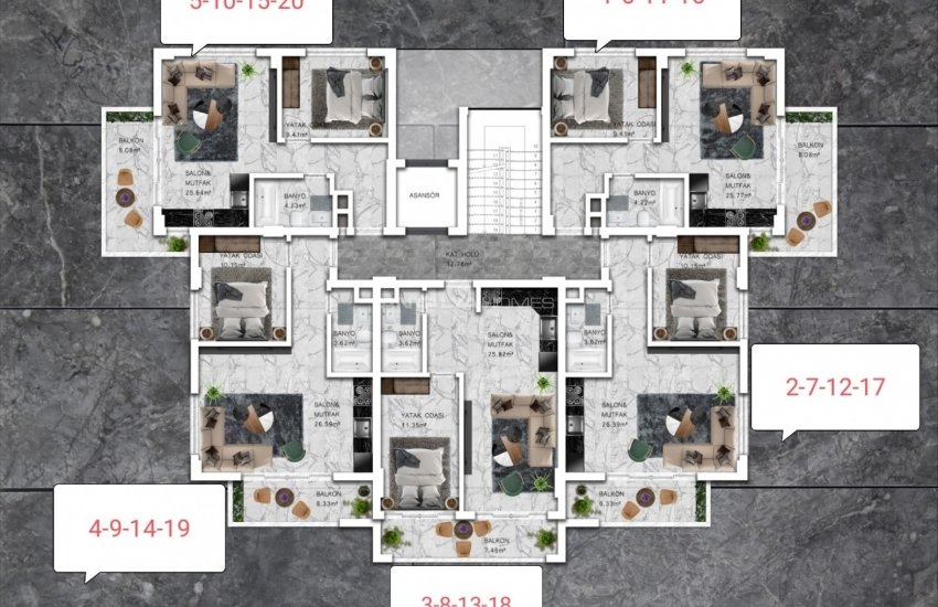 آپارتمان های مدرن، مناسب برای اخذ اعتبار و وام در آلانیا 12