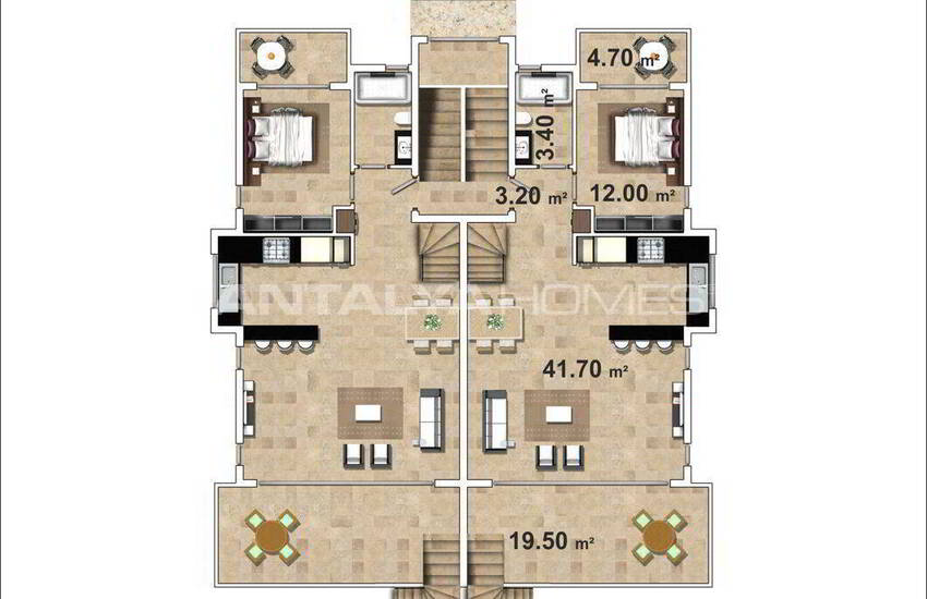 High Quality Ground Floor and Penthouse Flats in Alanya 30