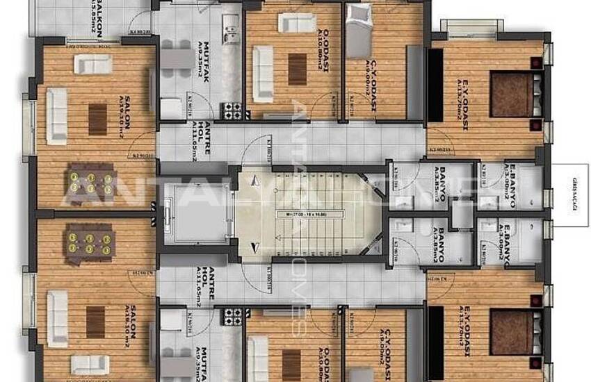 Muratpaşa Yenigün Mahallesi'nde Güvenlikli Sitede Daireler 40