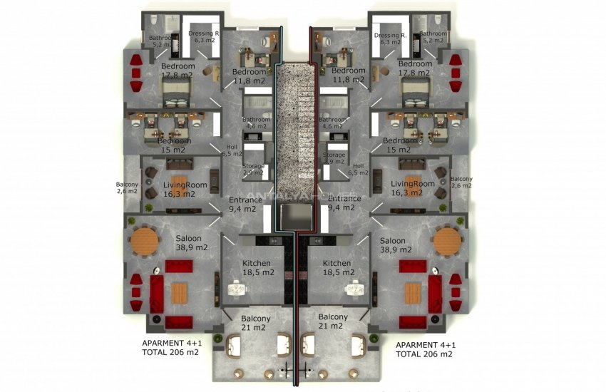 Квартиры в Алании в Комплексе со Всеми Удобствами 26