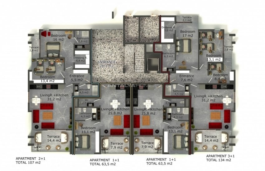 Квартиры в Алании в Комплексе со Всеми Удобствами 29
