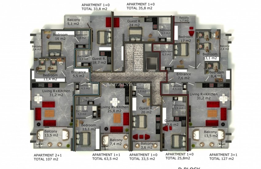 Квартиры в Алании в Комплексе со Всеми Удобствами 31