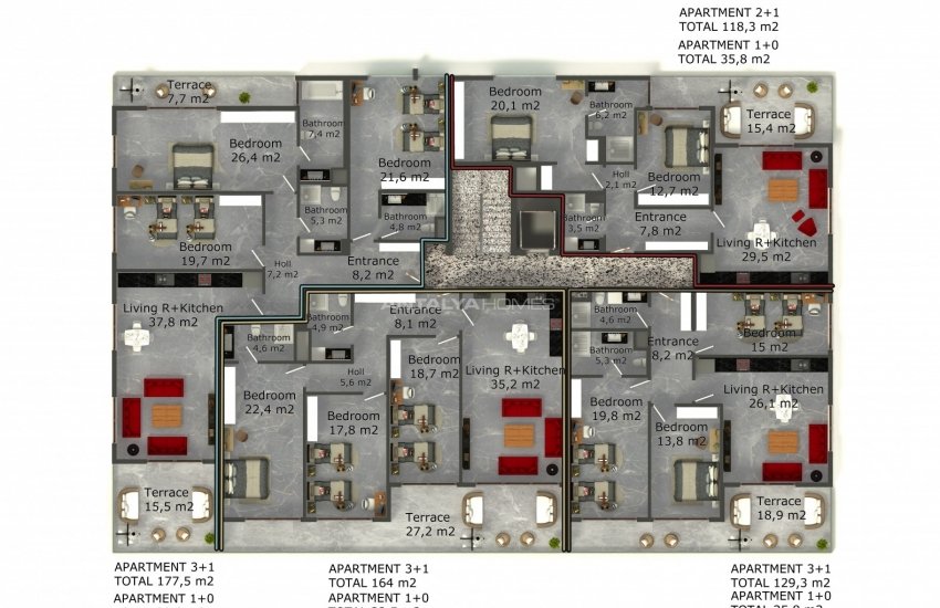 Квартиры в Алании в Комплексе со Всеми Удобствами 24