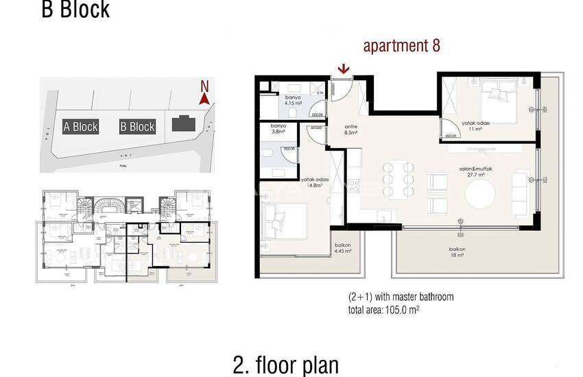 آپارتمان های واقع در یک مجتمع در آلانیا 30