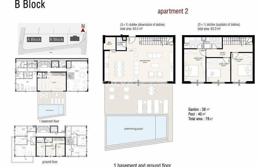 آپارتمان های واقع در یک مجتمع در آلانیا 36