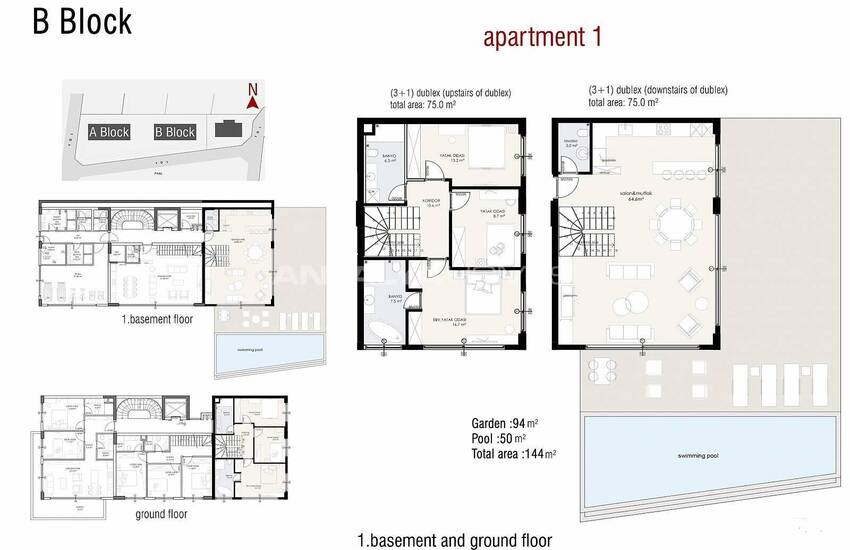 آپارتمان های واقع در یک مجتمع در آلانیا 37