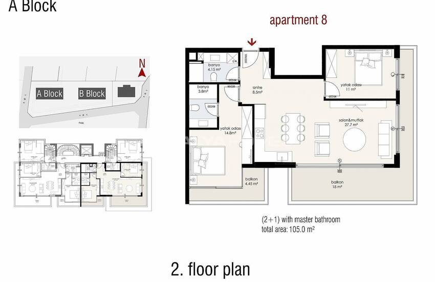 آپارتمان های واقع در یک مجتمع در آلانیا 20