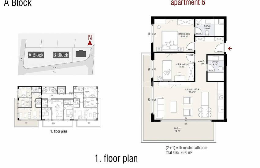 آپارتمان های واقع در یک مجتمع در آلانیا 22