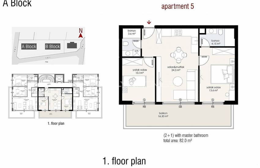 آپارتمان های واقع در یک مجتمع در آلانیا 23
