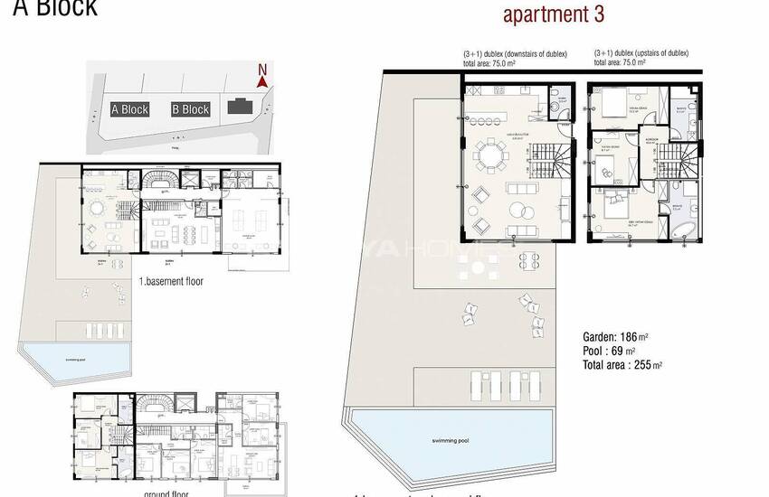 آپارتمان های واقع در یک مجتمع در آلانیا 25