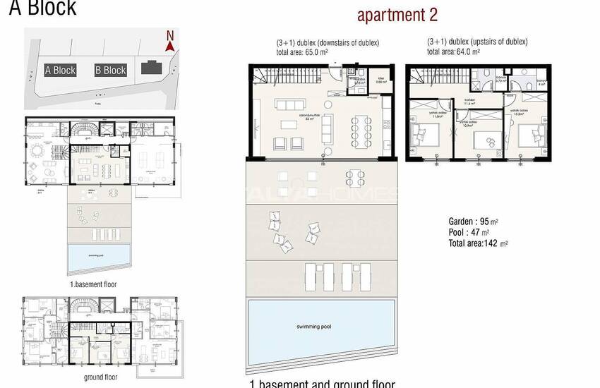آپارتمان های واقع در یک مجتمع در آلانیا 26